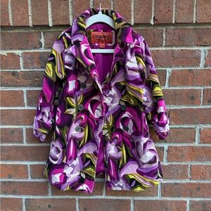 Missoni By Target Velvet Vintage Floral 90s Y2K Purple Retro Jacket Size 2t 3t